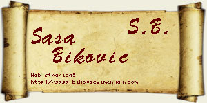 Saša Biković vizit kartica